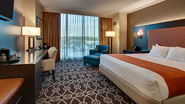 hotel room with bed