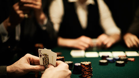 man playing poker