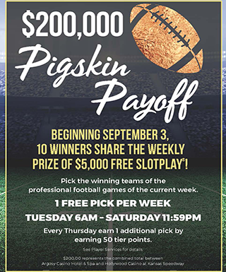 Football field background with foil overlay football and informational text