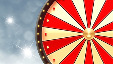 red and gold wheel on blue background